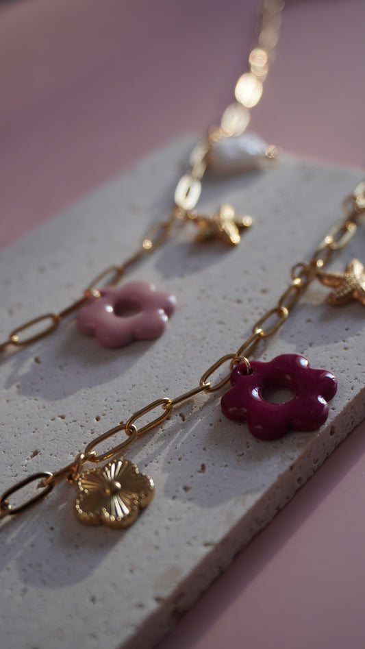 Collier Rose et Prune
