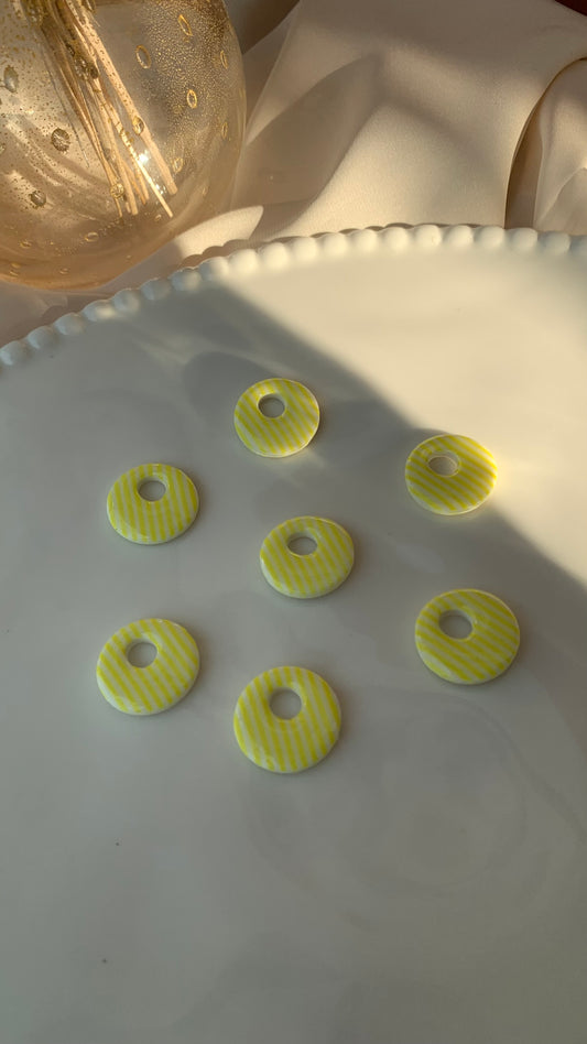 Pampilles rondes rayures jaunes