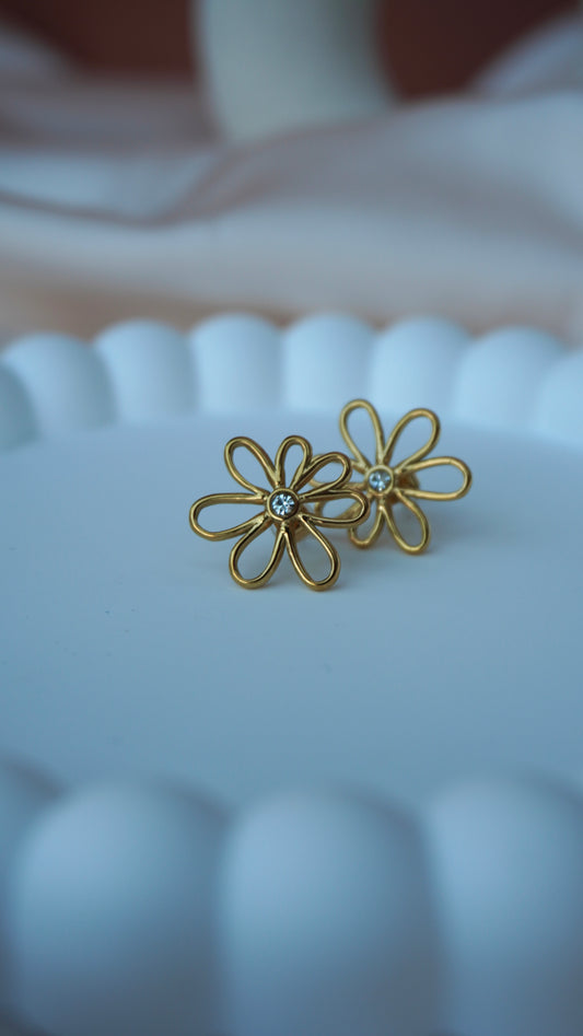 Boucles fleurs acier inoxydable