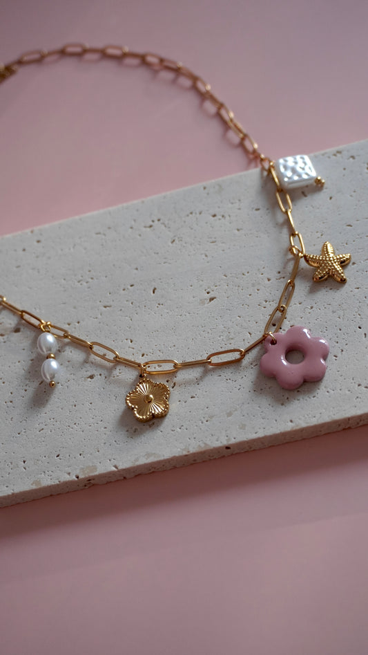 Collier Rose et Prune