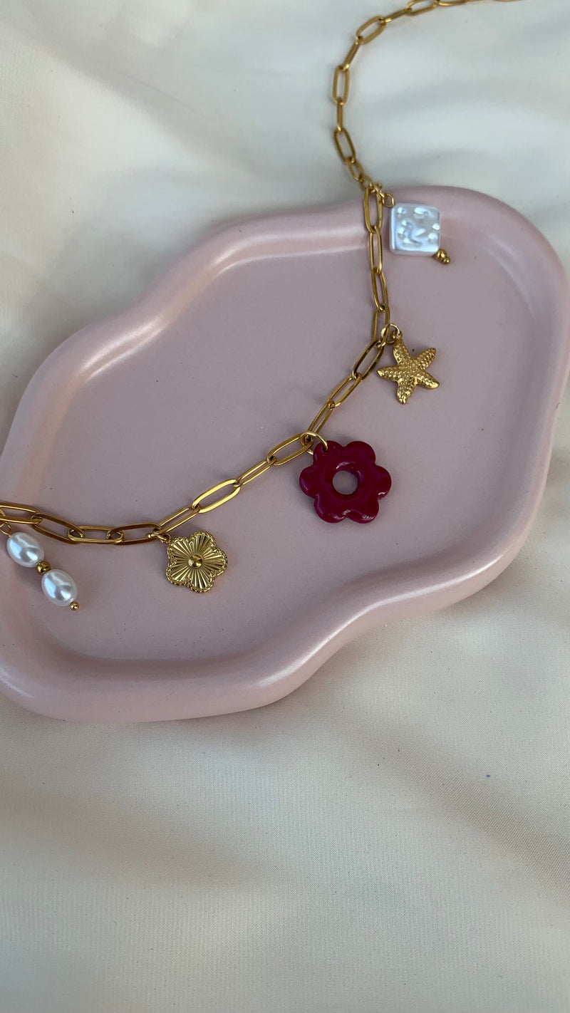 Collier Rose et Prune