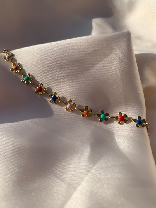 Bracelet Cheville Fleurs